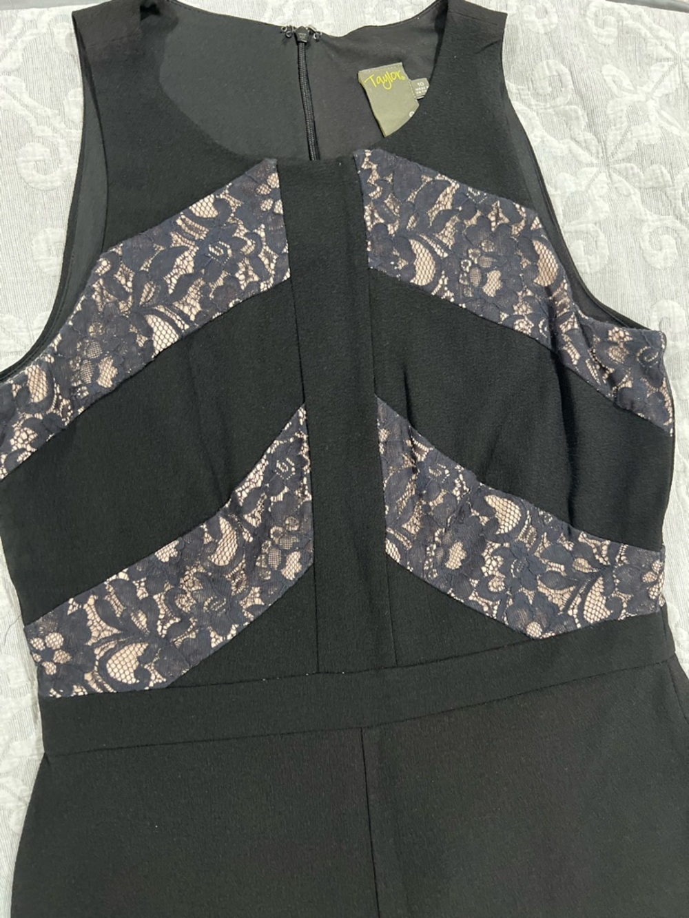 Taylor Black Lace-Panel Flare Jumpsuit - Picture 2 of 9